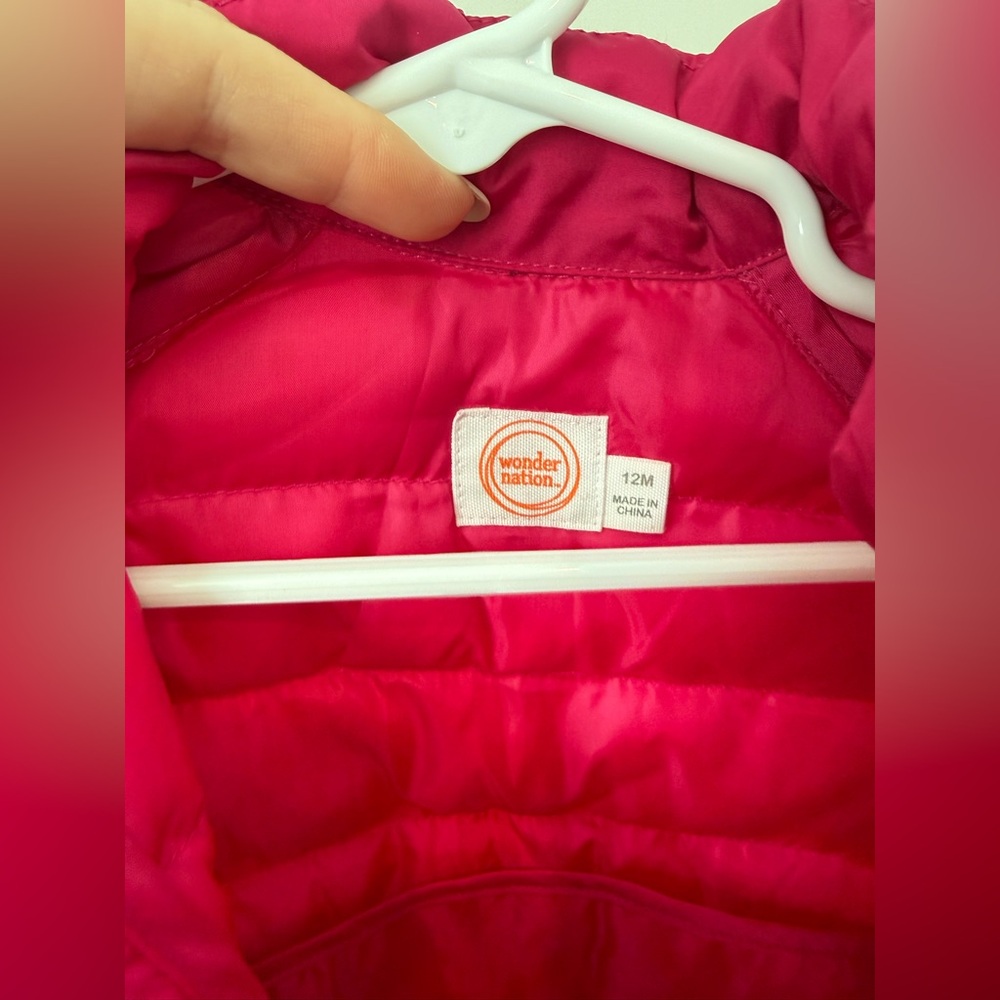 12 month Pink Puffer Jacket - Picture 3 of 3